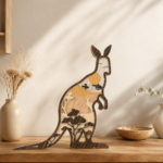 3D Kangaroo Laser Cut File | Multilayered Engraved Wood Design | Digital Download PNG for Mockup & Craft Projects”