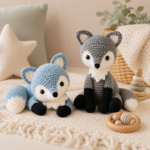 Lucy the Fox Crochet Amigurumi – Sitting Forest Animal Plush Toy | Handmade Gift for Baby, Kids & Collectors
