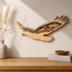 3D mountain eagle laser cut file | multilayer engraved svg dxf pdf | DIY glowforge ornament decoration model