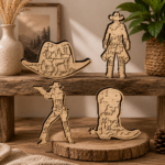 4x Cowboy Bundle 3D Multilayer Laser Cut File | Western Wooden Decor for Glowforge Xtool Cricut CNC | Svg Dxf Eps Png - Image 6