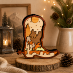 4x Cowboy Bundle 3D Multilayer Laser Cut File | Western Wooden Decor for Glowforge Xtool Cricut CNC | Svg Dxf Eps Png - Image 5