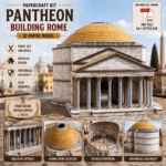 PaperCraft kit Pantheon Building Rome 3d paper model crafting PDF plans DIY template - Image 3