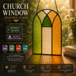 Church Window Stained Glass Pattern | Cathedral Window Suncatcher Template | Tiffany Glass Art Digital Download