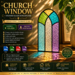 Church Window Stained Glass Suncatcher Pattern | Gothic Rainbow Tiffany Glass Panel | Digital Download