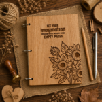 Wood Notebook Gift, Handmade Wooden Journal, Refillable Planner Cover, Rustic Minimalist Notebook, Gift for Writer Artist - Image 3