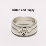 Ring Kitten and Puppy Can Couple's Ring Overlay Cute Ring for Girlfriend Simple All-match Ring