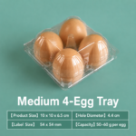 Wholesale 4-Piece Egg Tray Plastic Disposable Transparent Egg Tray Four-Compartment Egg Box Packaging Box Sub-Packaging Box
