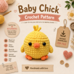 Baby Chick Crochet Pattern PDF, Easy Amigurumi Pattern for Beginners, Cute Crochet Chicken, Farm Animal Plushie, Instant Download PDF