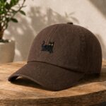Black Cat Embroidered Dad Hat, Premium Cotton Baseball Cap - Image 11