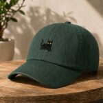 Black Cat Embroidered Dad Hat, Premium Cotton Baseball Cap - Image 14