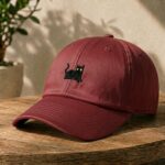 Black Cat Embroidered Dad Hat, Premium Cotton Baseball Cap - Image 17