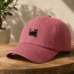 Black Cat Embroidered Dad Hat, Premium Cotton Baseball Cap - Image 16