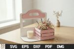 Flower Box Stand Bundle SVG, Laser Cut Flower Box Template, Wooden Stand SVG Files, Glowforge Cricut DXF, Gift Box Pattern - Image 6