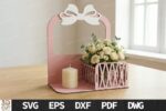 Flower Box Stand Bundle SVG, Laser Cut Flower Box Template, Wooden Stand SVG Files, Glowforge Cricut DXF, Gift Box Pattern - Image 4
