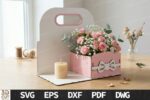 Flower Box Stand Bundle SVG, Laser Cut Flower Box Template, Wooden Stand SVG Files, Glowforge Cricut DXF, Gift Box Pattern - Image 2