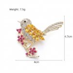 Gold Bird Brooch with Rhinestones, Crystal Bird Pin, Vintage Style Jewelry, Cute Animal Brooch, Gift for Her, Elegant Fashion Accessory - Image 4