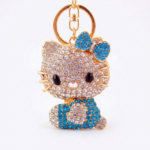 Hello Kitty Rhinestone Keychain, Cute Crystal Cat Keyring, Kawaii Bag Charm, Sparkly Cartoon Keychain Gift for Women Girls - Image 6