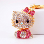 Hello Kitty Rhinestone Keychain, Cute Crystal Cat Keyring, Kawaii Bag Charm, Sparkly Cartoon Keychain Gift for Women Girls - Image 5