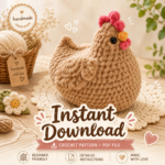 Hen Crochet Pattern PDF, Easy Amigurumi Chicken, Crochet Farm Animal Tutorial, Instant Download - Image 2