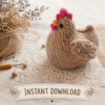 Hen Crochet Pattern PDF, Easy Amigurumi Chicken, Crochet Farm Animal Tutorial, Instant Download - Image 3