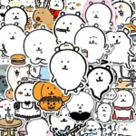 Popular Cute Self-Deprecating Bear Stickers Simple Drawing Nagano Planner Materials Tablet Room Desktop Decoration Stickers