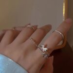 Exquisite Super Fairy Butterfly Twisted Four-Piece Ring Set for Women, Accessible Luxury Niche Design, Sense of Design Stylish and Elegant Index Finger Ring - Image 3