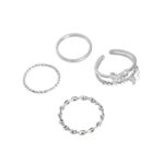 Exquisite Super Fairy Butterfly Twisted Four-Piece Ring Set for Women, Accessible Luxury Niche Design, Sense of Design Stylish and Elegant Index Finger Ring - Image 5
