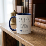 Personalized Father's Day Mug | Custom Dada Coffee Cup with Est Year | First Father's Day Gift for New Dad | Navy Blue Accent Ceramic Mug | Grandpa Birthday Gift - Image 2