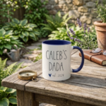 Personalized Father's Day Mug | Custom Dada Coffee Cup with Est Year | First Father's Day Gift for New Dad | Navy Blue Accent Ceramic Mug | Grandpa Birthday Gift - Image 3