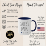 Personalized Father's Day Mug | Custom Dada Coffee Cup with Est Year | First Father's Day Gift for New Dad | Navy Blue Accent Ceramic Mug | Grandpa Birthday Gift - Image 4