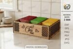 Laser Cut Wooden Tea Holder Bundle | Tea Bag Organizer SVG Files | Glowforge & CNC Wood Craft Template - Image 7
