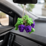 Grape Basket Car Hanging Crochet Pattern PDF, Rearview Mirror Charm, Fruit Car Decor, Amigurumi Car Accessory - Image 5