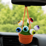 Halloween Eyeball Car Hanging Crochet Pattern PDF, Rearview Mirror Charm, Spooky Car Decor, Amigurumi Ornament - Image 4