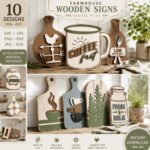 3D Rustic Kitchen Cutiing Boards Bundle