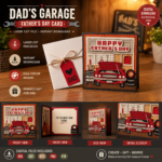 Father’s Day Garage Card SVG | Laser Cut Greeting Card for Dad | Cricut & Glowforge Digital Download
