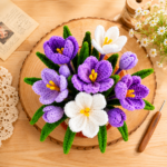 Crocus Flower Crochet Pattern PDF, Spring Flower Basket Crochet, Floral Home Decor, Amigurumi Flower Arrangement Gift - Image 4
