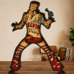 Elvis Presley Layered SVG, King of Rock and Roll Papercut Template, Laser Cut Shadow Box File, Cricut Glowforge DXF PNG, Music Legend Wall Art
