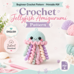 Crochet Jellyfish Amigurumi Pattern PDF – Beginner Friendly Crochet Tutorial, Cute Ocean Plush, DIY Stuffed Animal