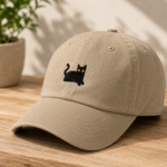 Black Cat Embroidered Dad Hat, Premium Cotton Baseball Cap - Image 10