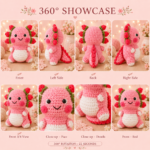Strawberry Axolotl Crochet Pattern, Kawaii Amigurumi Plush Tutorial (PDF Download) - Image 3