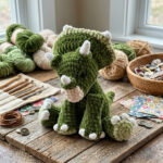 Cera the Triceratops Crochet Pattern PDF, Dinosaur Amigurumi, Easy Beginner Plushie, Low Sew Pattern, Instant Download