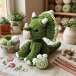 Cera the Triceratops Crochet Pattern PDF, Dinosaur Amigurumi, Easy Beginner Plushie, Low Sew Pattern, Instant Download - Image 3