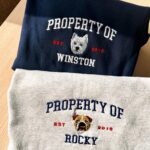 Custom dog embroidered sweatshirt, vintage pet portrait crewneck, personalized dog face and name, gift for puppy mom, custom dog embroidery
