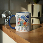 Custom Grandma Mug with Kids Names, Personalized Floral Grandma Coffee Cup, Wildflower Grandma Gift from Grandchildren