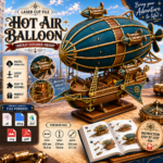Steampunk Airship Laser Cut File SVG DXF | 3D Wooden Zeppelin Model Vector | Glowforge Files | Flying Ship, Hot Air Balloon Digital Download