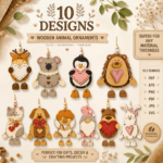 Valentine’s Day Characters Tags SVG Bundle | Laser Cut Animal Ornament Files | Wooden Hanging Gift Tags for Glowforge Cricut