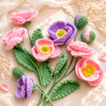 Poppy Flower Crochet Pattern PDF, Crochet Flower Pattern, Poppy Bouquet, Floral Arrangement, Digital Download - Image 4