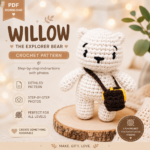 Willow Explorer Bear Crochet Pattern, White Amigurumi PDF (Beginner-Friendly) - Image 3