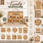Family Wall Signs SVG Bundle, Laser Cut Family Quote Decor Files, Wooden Wall Art Templates, Glowforge Cricut DXF CNC
