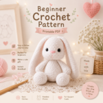 Crochet Bunny Plush, Floral Amigurumi Rabbit, Handmade Cute Toy Option 2: